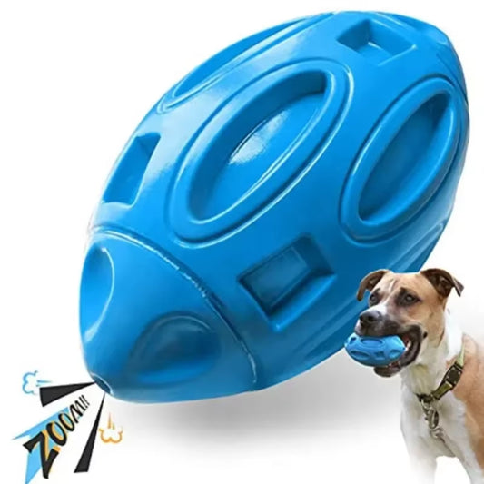 Squeaky Dog Toys for Aggressive Chewers Rubber Puppy Chew Ball Teeth Grinding Cleaning Durable Pet Toy for Medium Large Breed