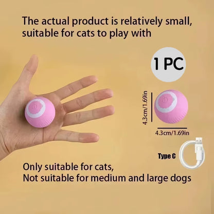 1/2PCS Interactive Cat Toys Ball Auto Electric Rolling Ball Toys for Cats/Kitty Pets Smart Automatic Teaser USB Rechargeable