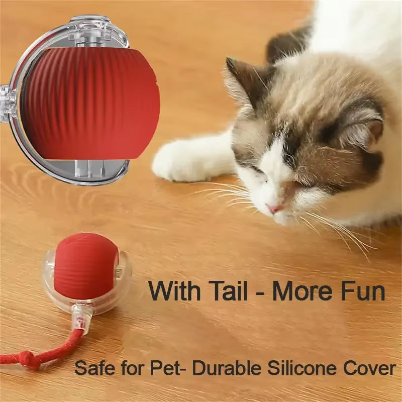 Cat Toys Toys for Cats Rechargeable Pet Interactive Automatic Rolling Ball Products Electric Dog Ball Toy Simulated Tail for Cat