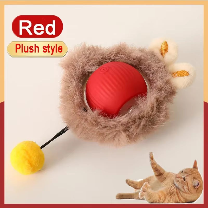 Cat Toys Toys for Cats Rechargeable Pet Interactive Automatic Rolling Ball Products Electric Dog Ball Toy Simulated Tail for Cat