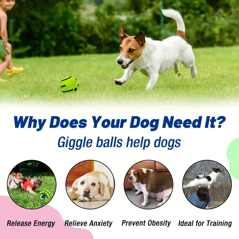 Pet Chew Ball for Cats and Dogs - No Battery, Self-Activated Squeaky Toy for Fun & Training - Perfect for Teeth Cleaning