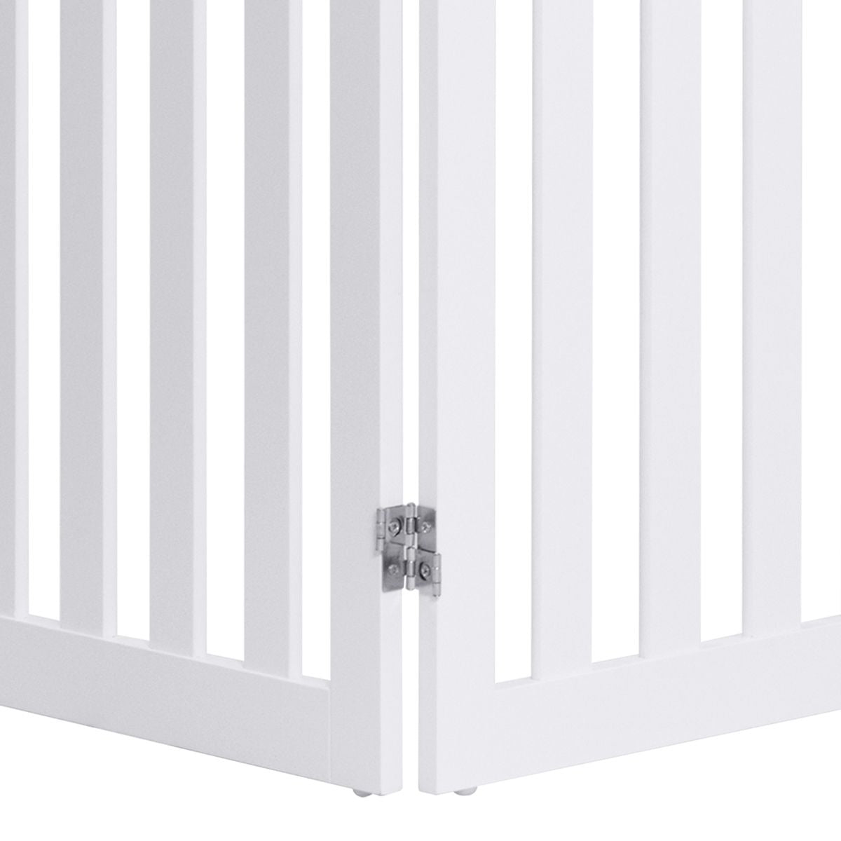 Barrière Autoportante Pour Chien 2/4 Panneaux En Bois Charnières Métalliques À 360° Antidérapants Pour Maison Escaliers Blanc